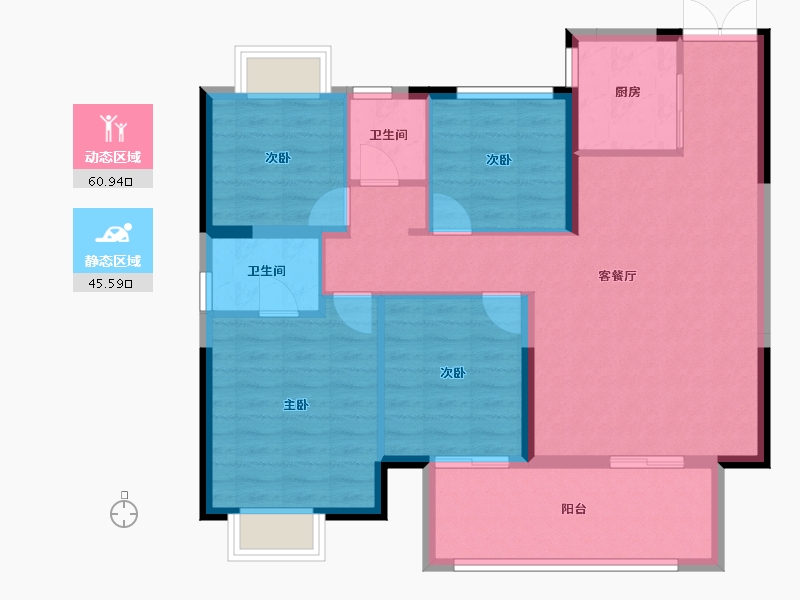 广西壮族自治区-南宁市-保利明玥江山-96.31-户型库-动静分区