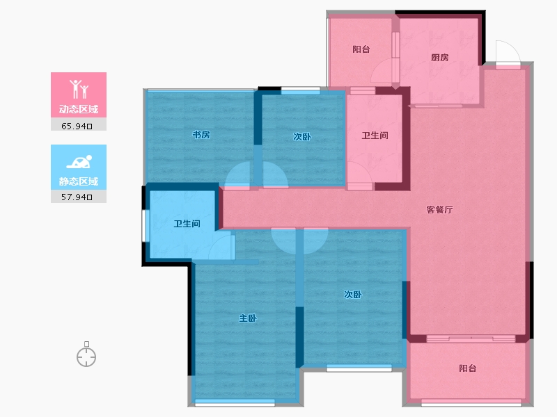 广西壮族自治区-百色市-中迅世纪城-111.13-户型库-动静分区