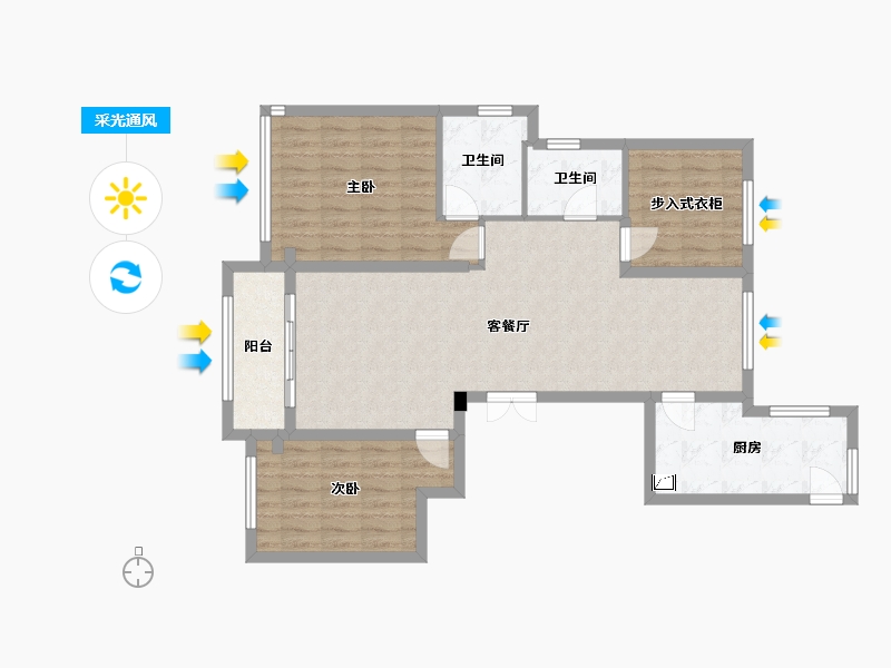 浙江省-温州市-都会森林-99.00-户型库-采光通风