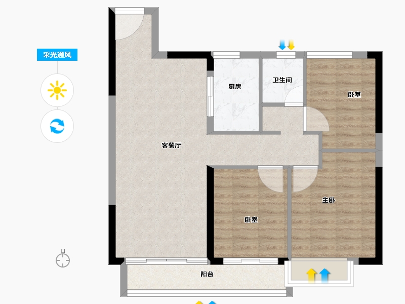 江西省-吉安市-金田·时代城-78.00-户型库-采光通风