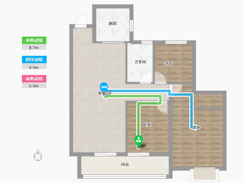 安徽省-宿州市-翔豪·新都-84.77-户型库-动静线