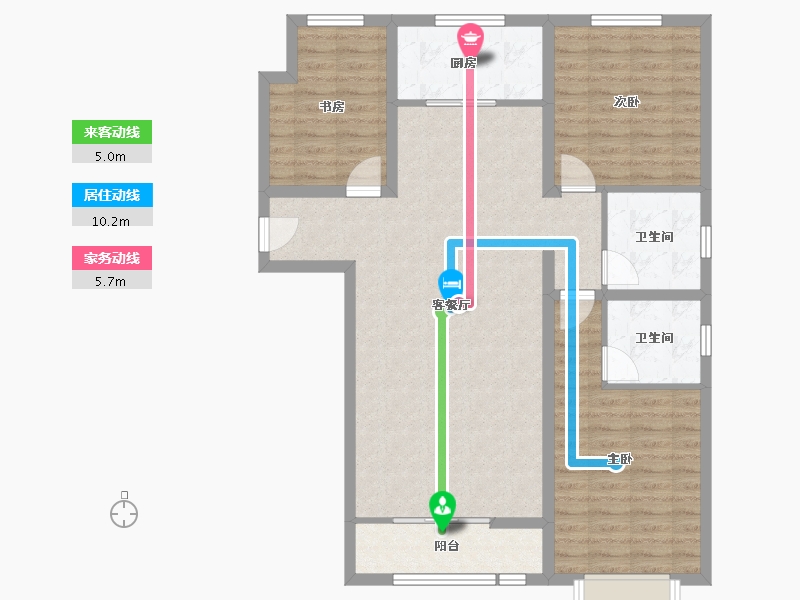 山西省-晋中市-悦唐·慧和郡-102.42-户型库-动静线