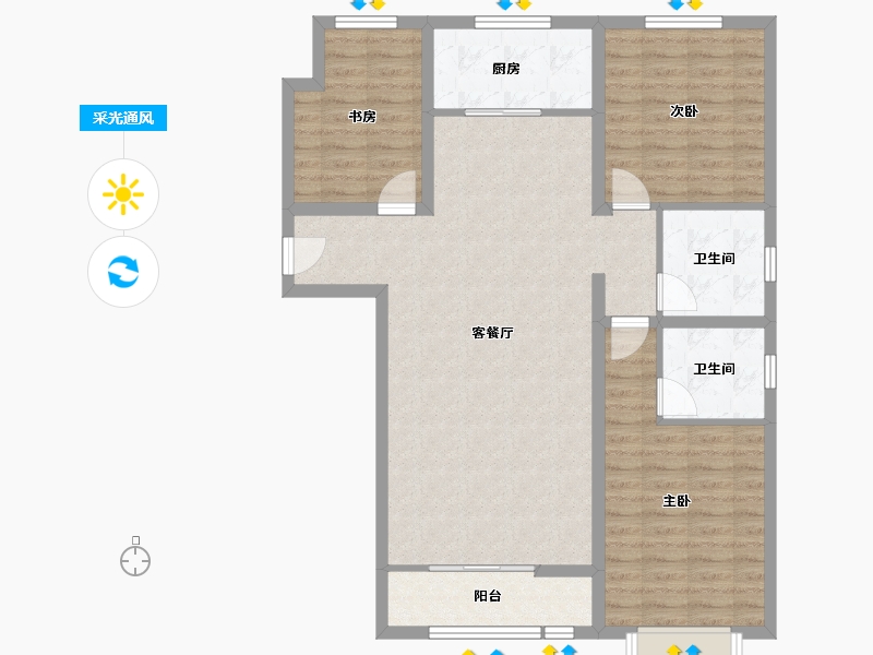 山西省-晋中市-悦唐·慧和郡-102.42-户型库-采光通风