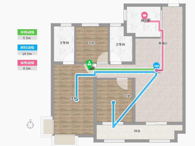 山西省-太原市-金地商置·花园道-96.80-户型库-动静线