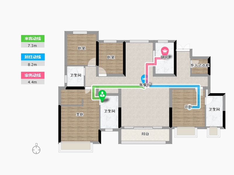 河北省-石家庄市-天山国府壹號-125.22-户型库-动静线