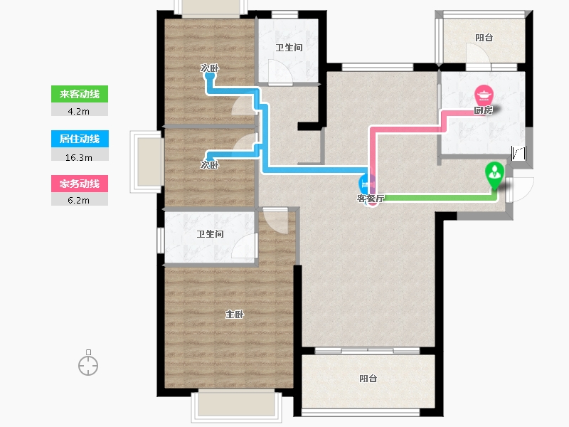 福建省-龙岩市-恒大绿洲三期天璟苑-108.00-户型库-动静线