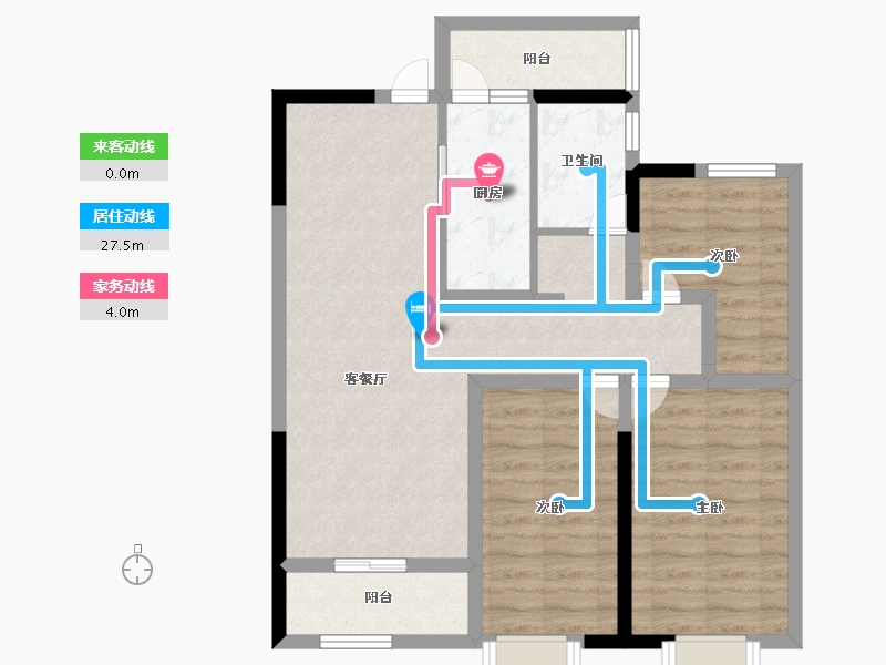 陕西省-宝鸡市-西建福慧城二期-79.59-户型库-动静线