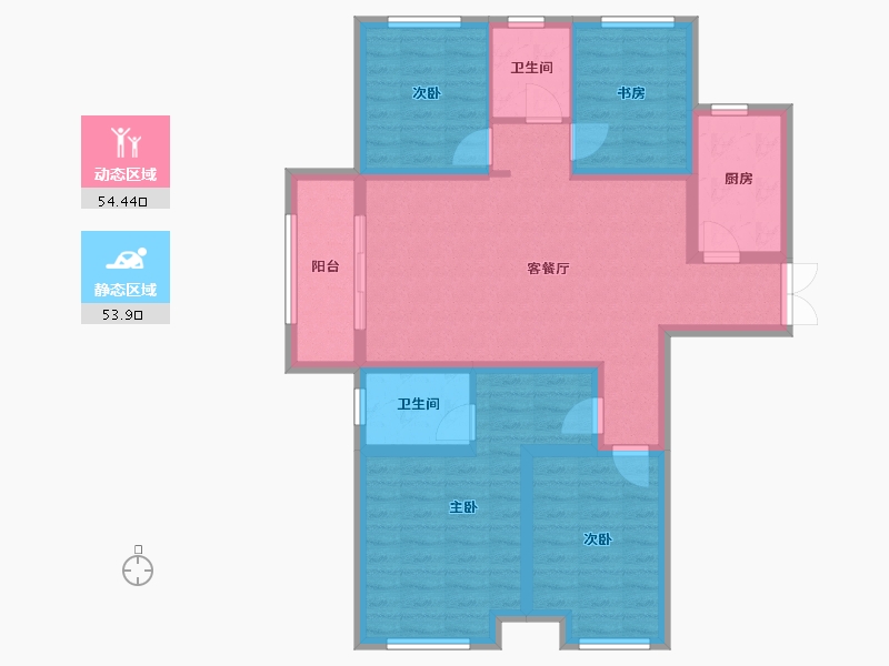 山东省-德州市-恒盛如意苑-108.00-户型库-动静分区