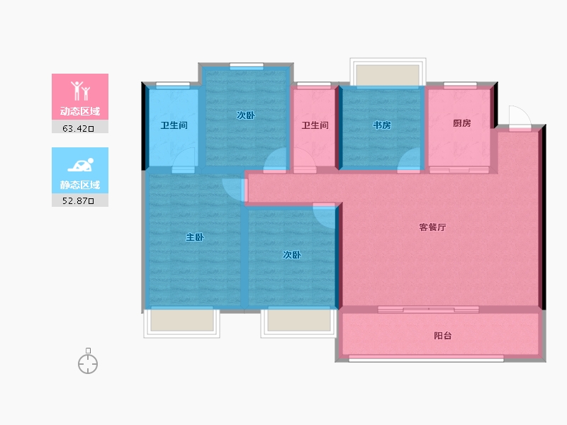 福建省-宁德市-世茂璀璨悦宸-103.34-户型库-动静分区