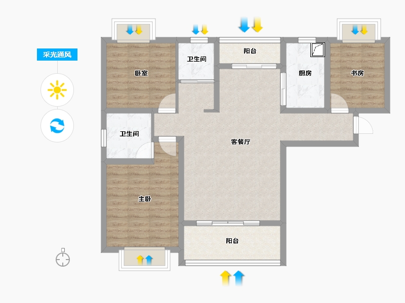 江西省-九江市-海·金色学府-88.11-户型库-采光通风