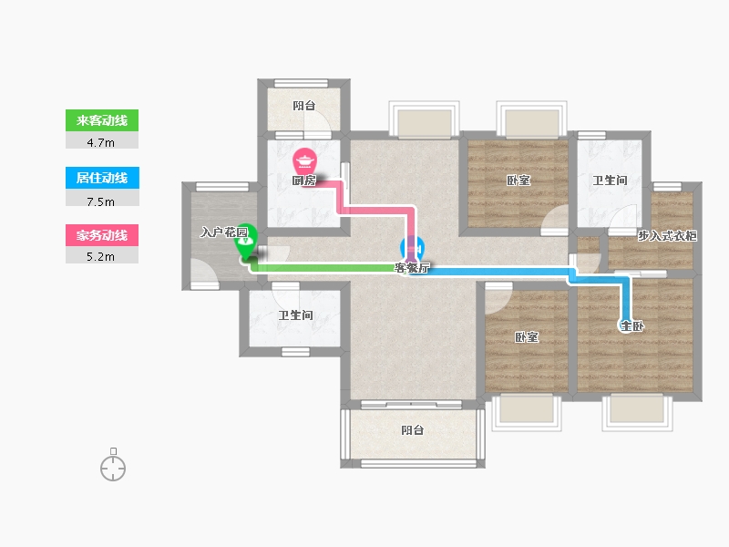 广东省-东莞市-金色半山-89.24-户型库-动静线