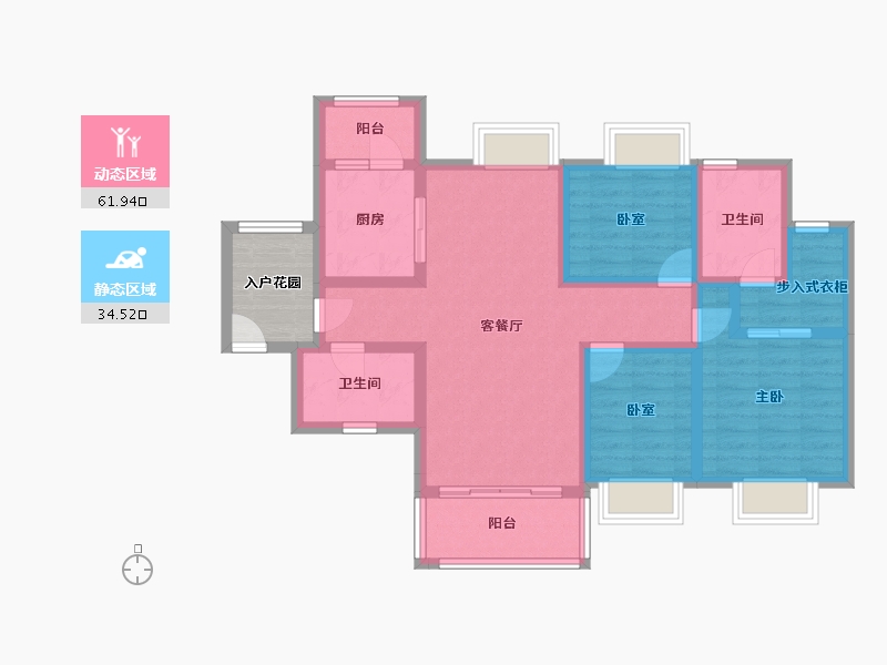 广东省-东莞市-金色半山-89.24-户型库-动静分区