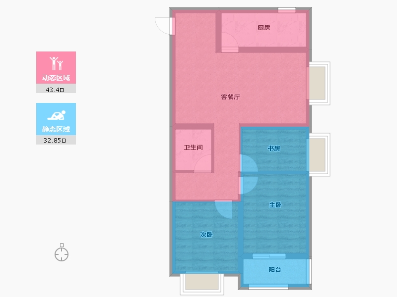 山西省-太原市-金地商置·花园道-67.39-户型库-动静分区