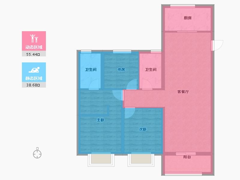 山西省-太原市-东山雅苑-83.93-户型库-动静分区