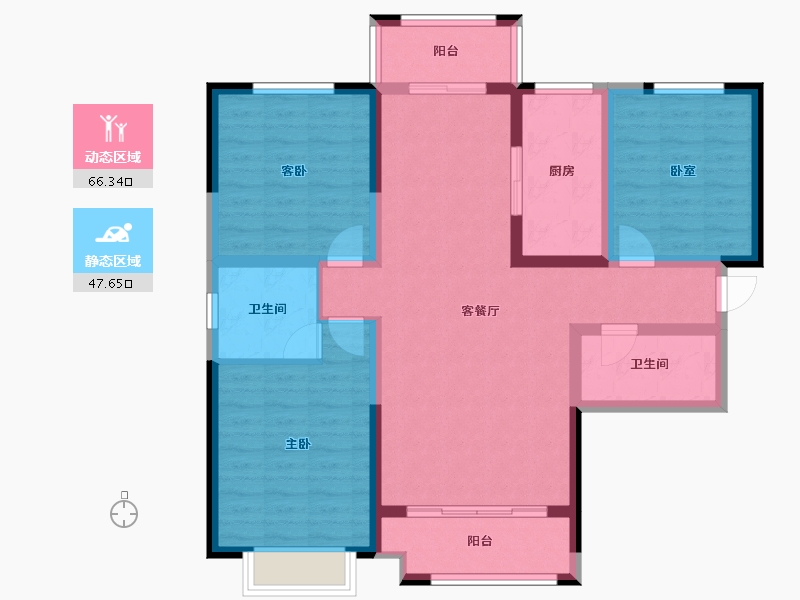 陕西省-渭南市-卓延·漫泉星城-101.59-户型库-动静分区