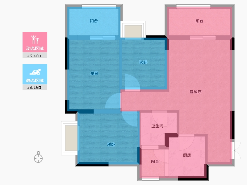 四川省-遂宁市-煦阳·幸福里-74.96-户型库-动静分区