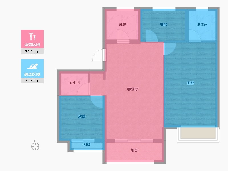 浙江省-宁波市-石榴十里春风-70.32-户型库-动静分区