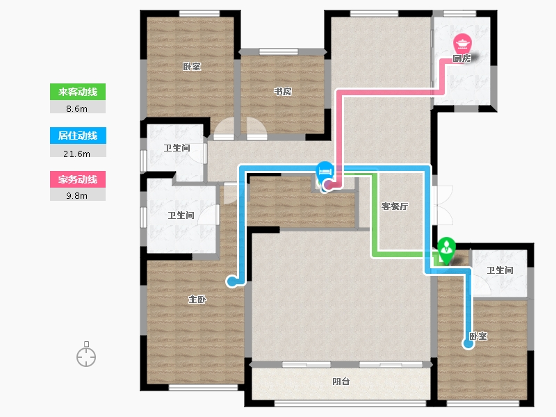 内蒙古自治区-呼和浩特市-创联绿城玖悦府-170.89-户型库-动静线