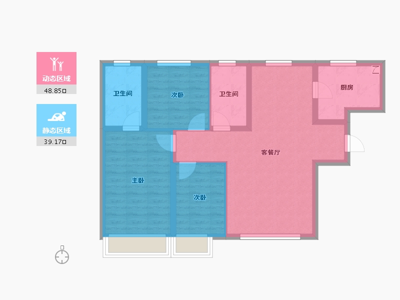 北京-北京市-金茂长安悦-78.40-户型库-动静分区