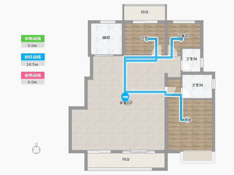 浙江省-宁波市-石榴十里春风-108.51-户型库-动静线