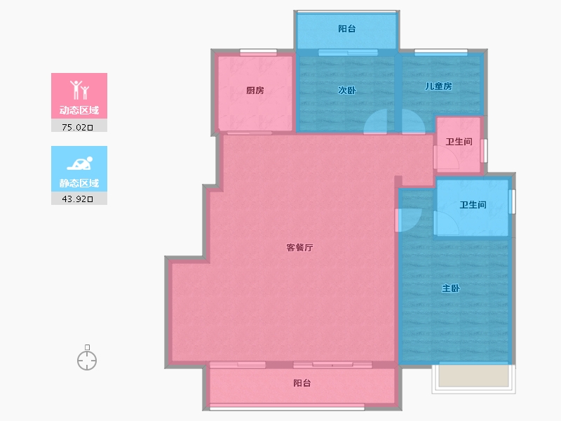 浙江省-宁波市-石榴十里春风-108.51-户型库-动静分区