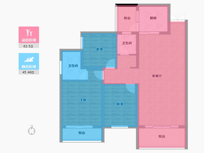 湖南省-郴州市-金桂世纪城-97.40-户型库-动静分区