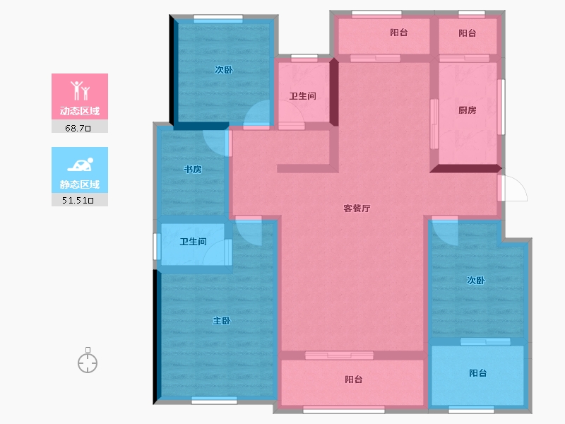 湖南省-常德市-石门东城世家-105.42-户型库-动静分区