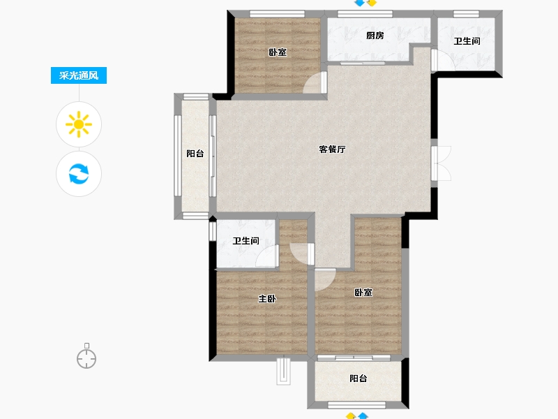 山东省-泰安市-泰和·清月湖-97.87-户型库-采光通风