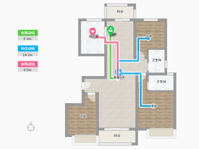 河南省-平顶山市-建邺城25号楼西户-101.26-户型库-动静线