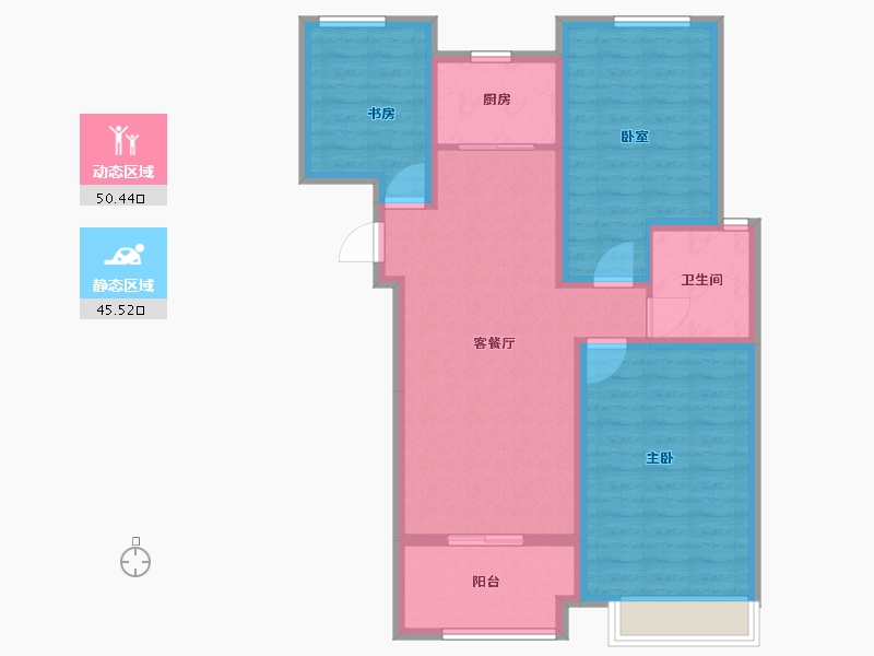 安徽省-宿州市-翔豪·新都-85.60-户型库-动静分区