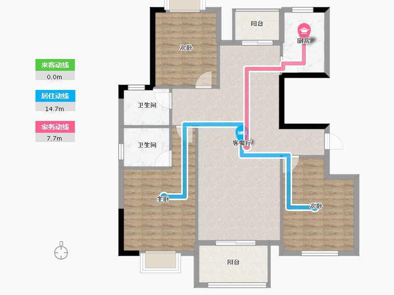 福建省-宁德市-华硕桐韵华庭-104.33-户型库-动静线