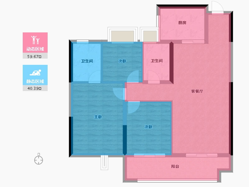 江苏省-常州市-都会星河-90.22-户型库-动静分区