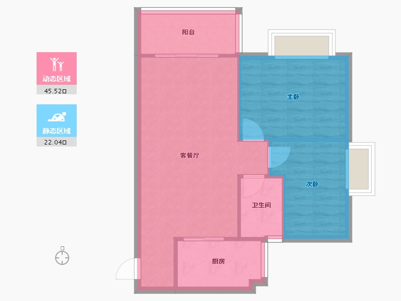 广东省-广州市-锦绣趣园-59.70-户型库-动静分区