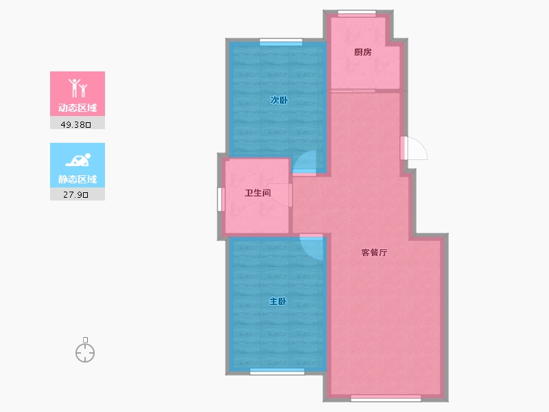 吉林省-白城市-四季华城御苑-69.41-户型库-动静分区