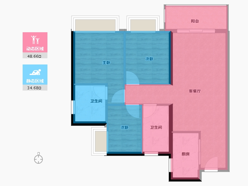 广东省-广州市-万科金域曦府-75.20-户型库-动静分区