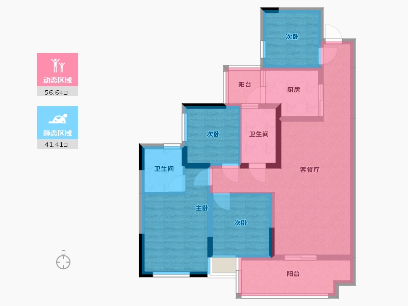 四川省-自贡市-阳光玖州大园-95.22-户型库-动静分区