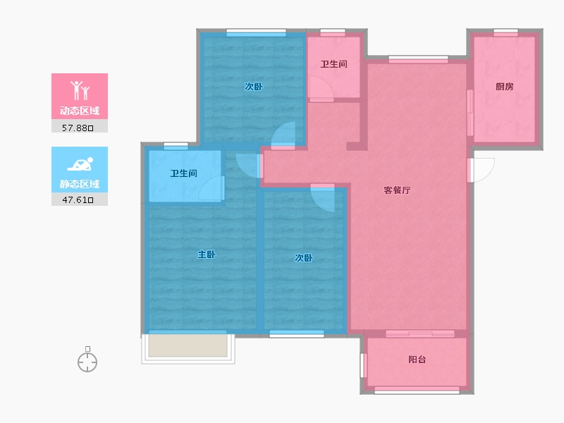 河南省-焦作市-春城·星河湾-94.25-户型库-动静分区