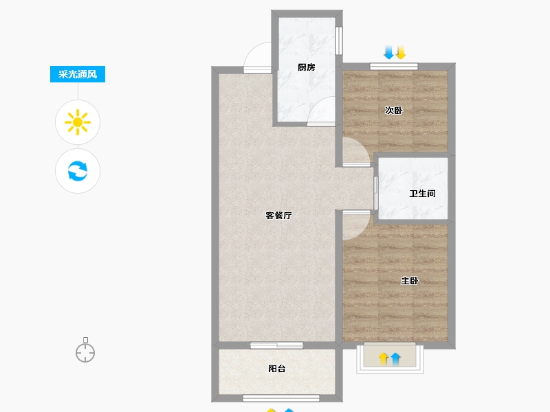 山西省-太原市-东山雅苑-54.83-户型库-采光通风