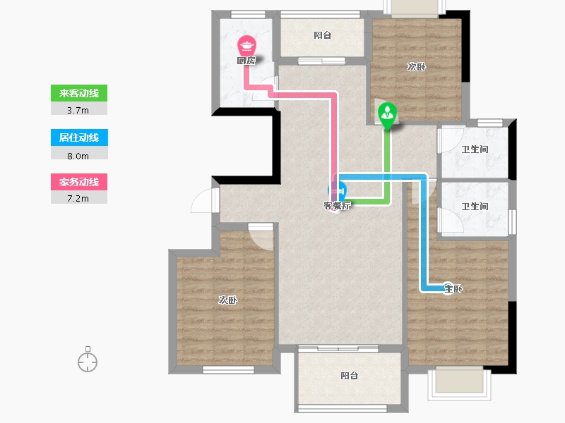 福建省-宁德市-华硕桐韵华庭-94.65-户型库-动静线