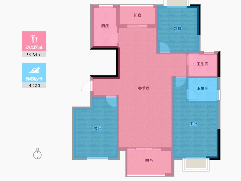 福建省-宁德市-华硕桐韵华庭-94.65-户型库-动静分区