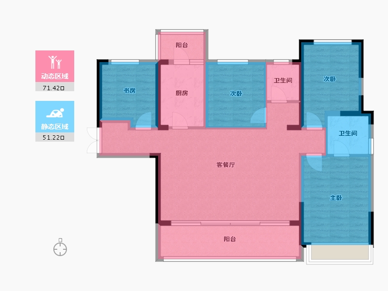 四川省-成都市-菁蓉滨湖湾-115.00-户型库-动静分区