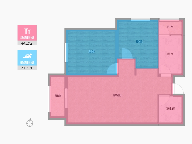 山西省-太原市-竞杰·常青藤-62.49-户型库-动静分区