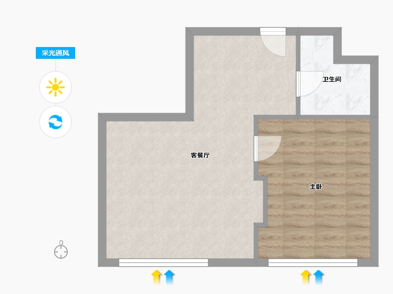 广东省-梅州市-冠华城-47.31-户型库-采光通风