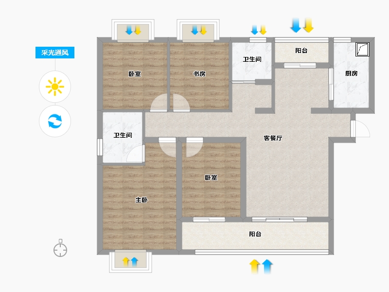 江西省-九江市-海·金色学府-102.01-户型库-采光通风