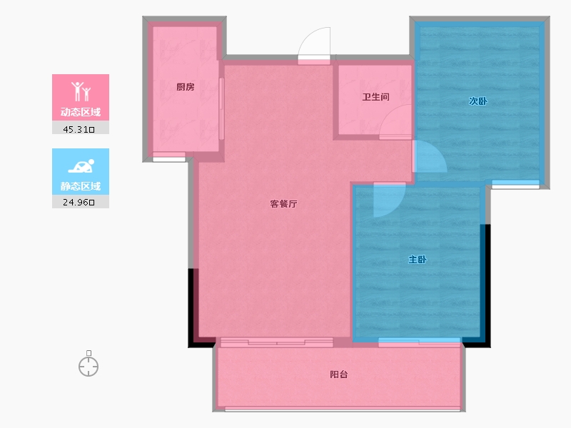 福建省-宁德市-华硕桐韵华庭-64.48-户型库-动静分区