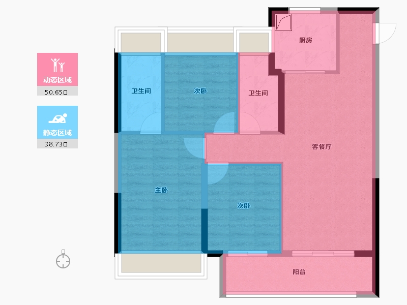 湖北省-武汉市-经发金地四季都会-79.97-户型库-动静分区