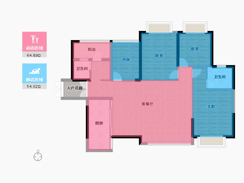 云南省-红河哈尼族彝族自治州-中央华府-110.38-户型库-动静分区