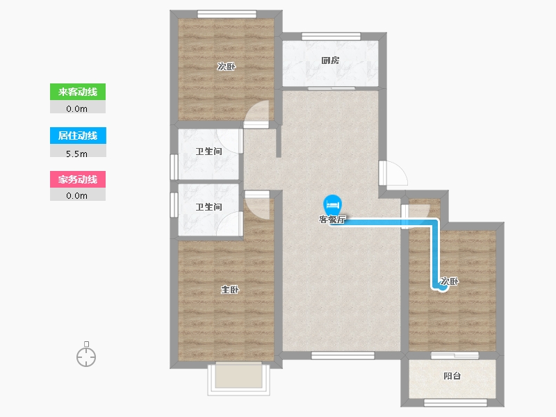 河北省-沧州市-天成和园-95.00-户型库-动静线