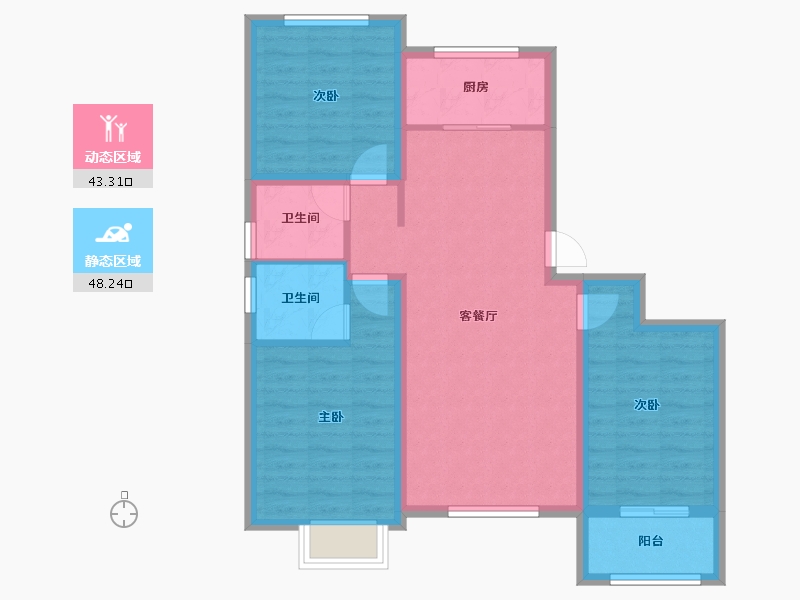 河北省-沧州市-天成和园-95.00-户型库-动静分区