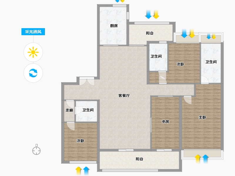 广东省-佛山市-保利秀台天珺-184.00-户型库-采光通风